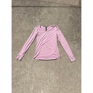 90 Degree Top Women Size XS Light Pink Athletic Scoop Neck Long Sleeve Shirt